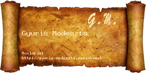 Gyuris Modeszta névjegykártya